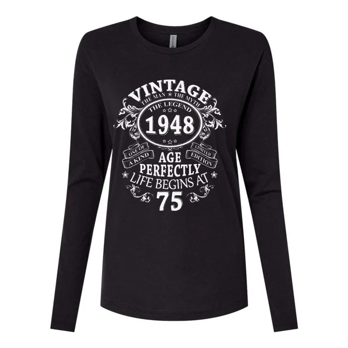 75 Years Old Gift Vintage 1948 75th Birthday Gifts For Womens Cotton Relaxed Long Sleeve T-Shirt