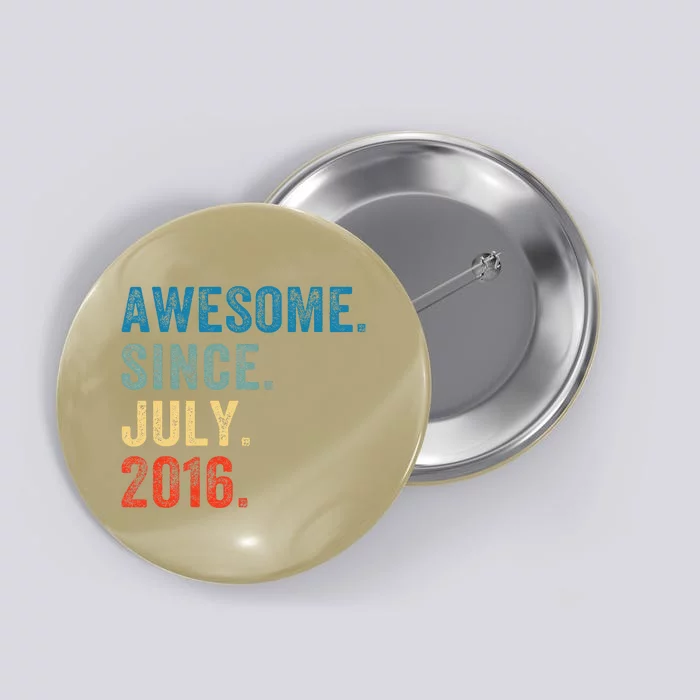 7 Year Old Gifts Awesome Since July 2016 7th Birthday Button