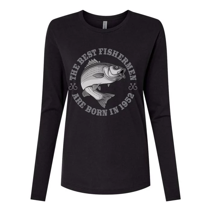 71 Year Old Fisherman Fishing 1952 71st Birthday Womens Cotton Relaxed Long Sleeve T-Shirt