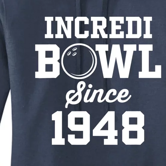 75 Year Old Bowler: Bowling 1948 75th Birthday Women's Pullover Hoodie