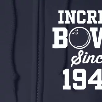 75 Year Old Bowler: Bowling 1948 75th Birthday Full Zip Hoodie