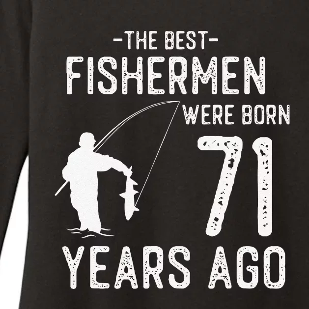 71 Year Old Fishing Fishermen Gifts For Birthday Womens CVC Long Sleeve Shirt