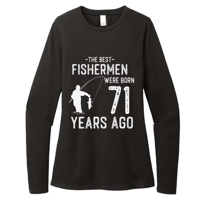 71 Year Old Fishing Fishermen Gifts For Birthday Womens CVC Long Sleeve Shirt