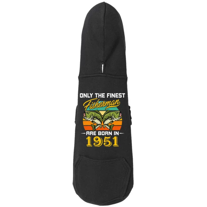 71 Years Old Fisherman Born In 1951 Funny 71st Birthday Doggie 3-End Fleece Hoodie