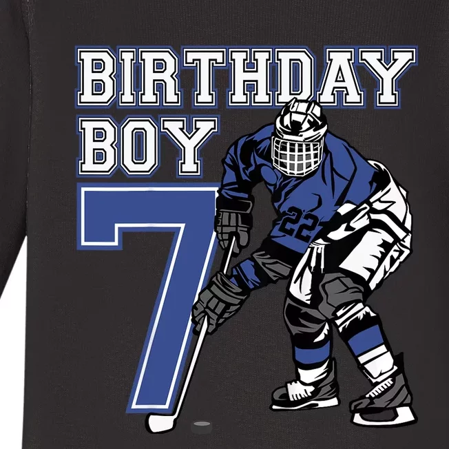 7 Year Old Ice Hockey Themed Birthday Party 7th Boy Gift Baby Long Sleeve Bodysuit