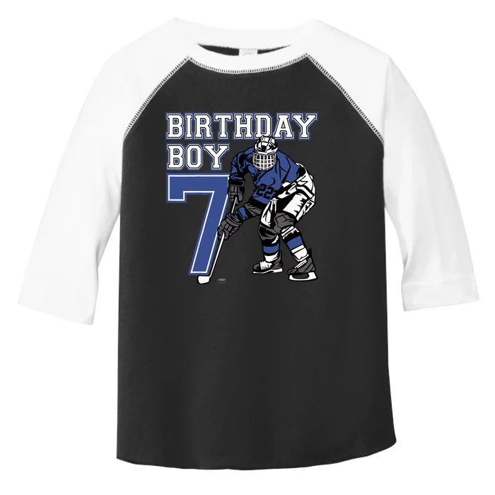 7 Year Old Ice Hockey Themed Birthday Party 7th Boy Gift Toddler Fine Jersey T-Shirt