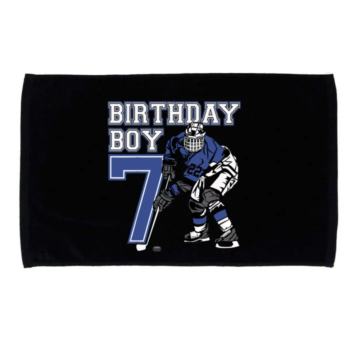 7 Year Old Ice Hockey Themed Birthday Party 7th Boy Gift Microfiber Hand Towel