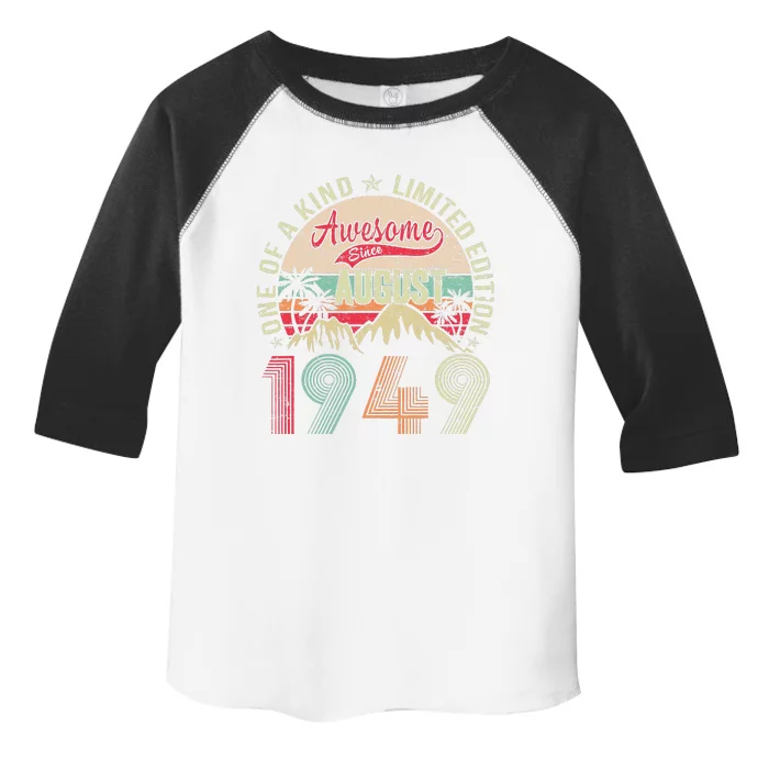 74 Years Old Gifts Vintage August 1949 Gifts 74th Birthday Toddler Fine Jersey T-Shirt