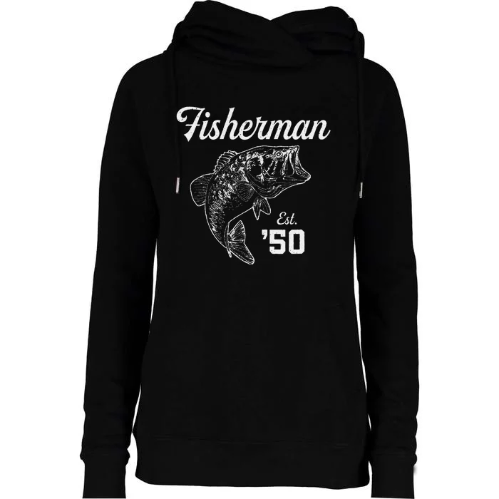 73 Year Old Bass Fisherman Fishing 1950 73rd Birthday Womens Funnel Neck Pullover Hood