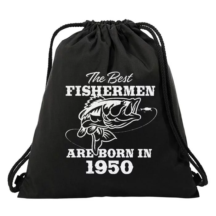 73 Year Old Fisherman Fishing 1950 73rd Birthday Cute Drawstring Bag