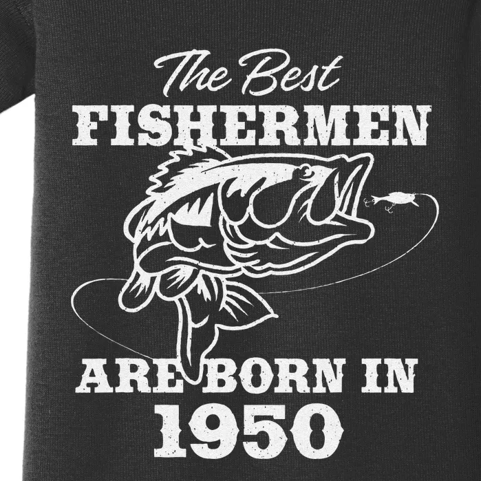 73 Year Old Fisherman Fishing 1950 73rd Birthday Cute Baby Bodysuit