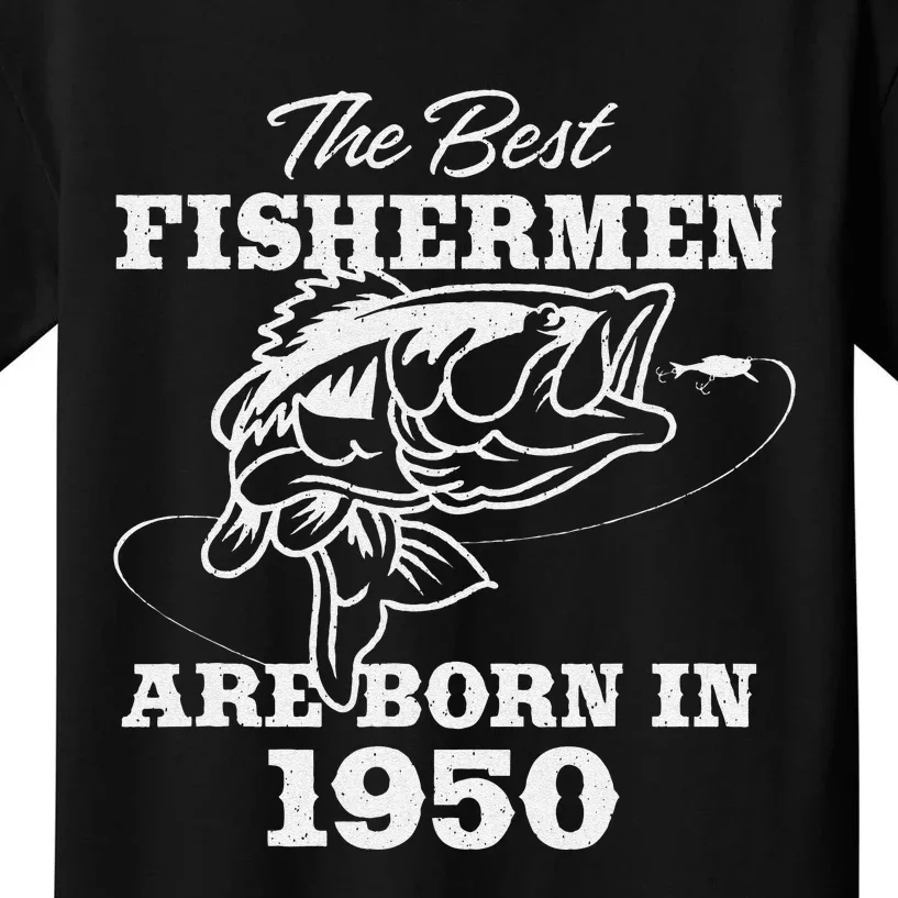 73 Year Old Fisherman Fishing 1950 73rd Birthday Cute Kids T-Shirt