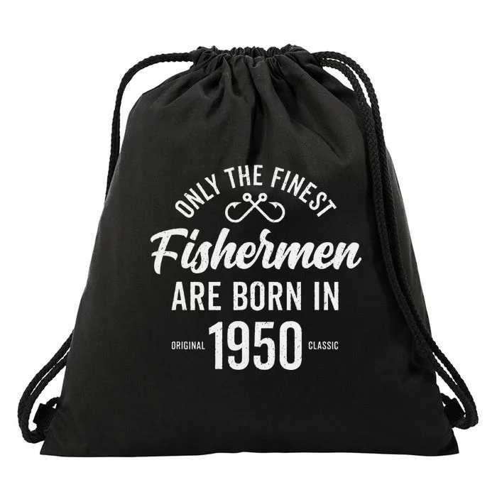 73 Year Old Fisherman Fishing 1950 73rd Birthday Gift Drawstring Bag