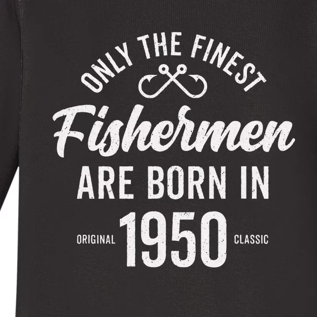 73 Year Old Fisherman Fishing 1950 73rd Birthday Gift Baby Long Sleeve Bodysuit