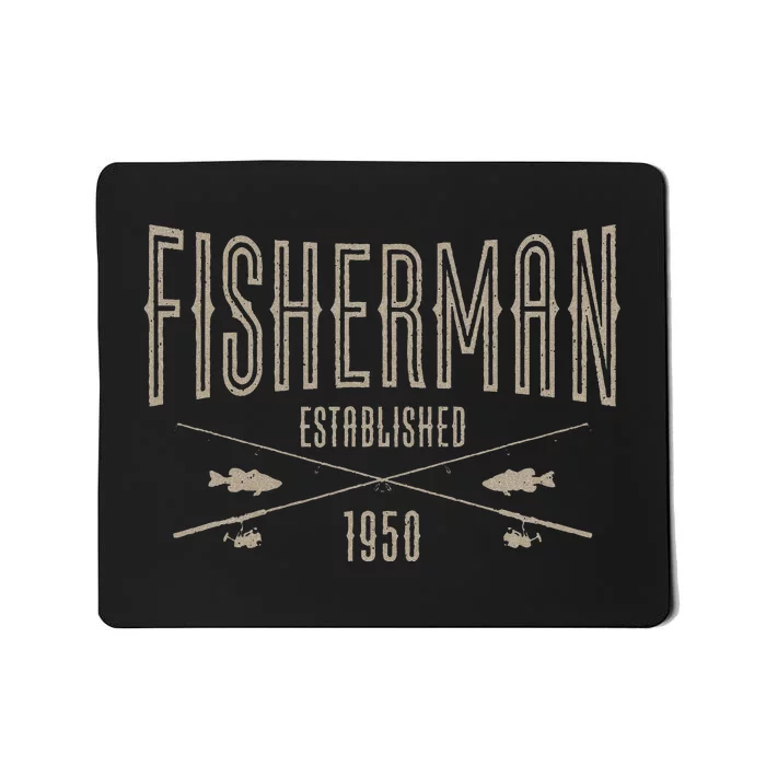 73 Year Old Fisherman Fishing 1950 73rd Birthday Mousepad