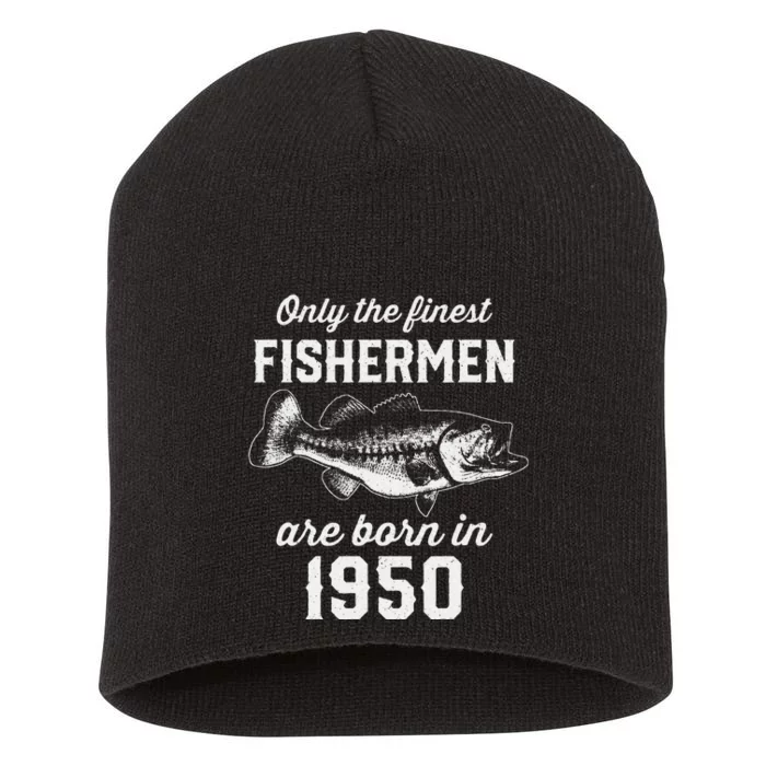 73 Year Old Fishing Fisherman 1950 73rd Birthday Short Acrylic Beanie