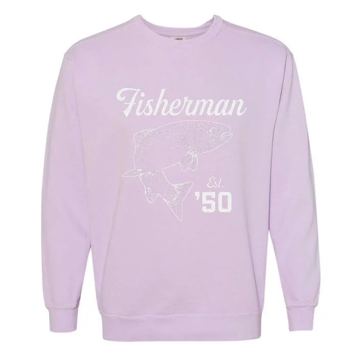 73 Year Old Trout Fisherman Fishing 1950 73rd Birthday Garment-Dyed Sweatshirt