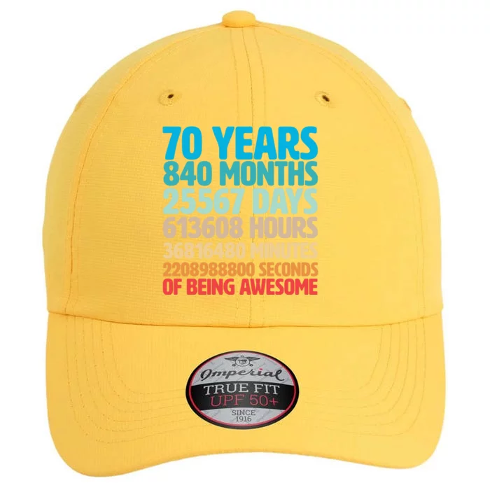 70 Years Of Being Awesome 70th Birthday Time Breakdown The Original Performance Cap