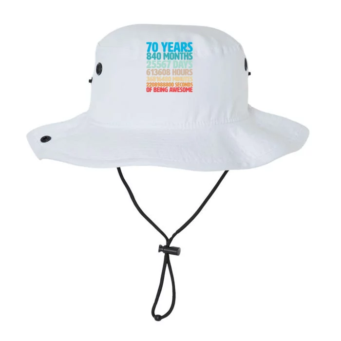 70 Years Of Being Awesome 70th Birthday Time Breakdown Legacy Cool Fit Booney Bucket Hat