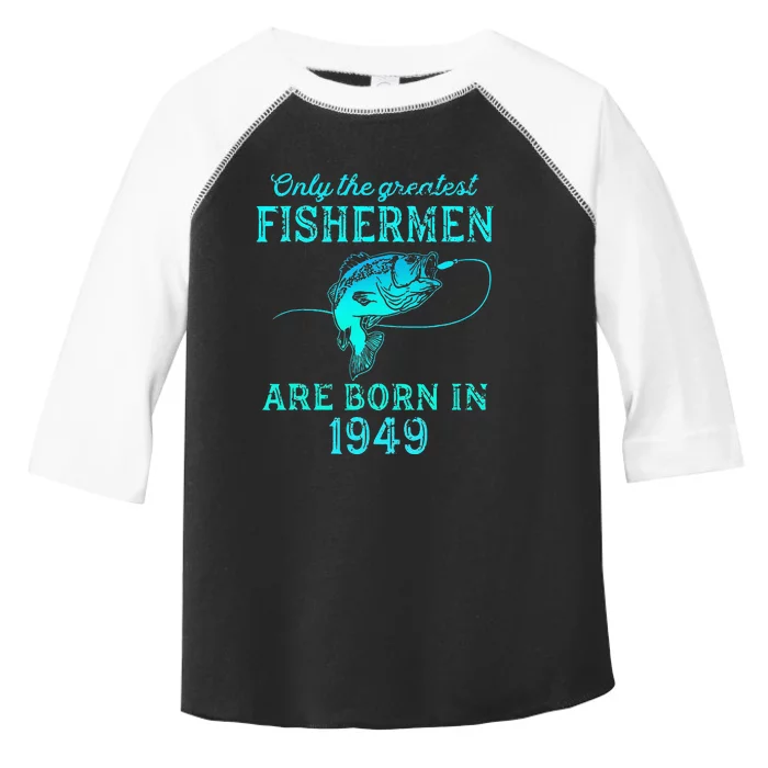 74 Years Old Fisherman Born In 1949 74th Birthday Toddler Fine Jersey T-Shirt