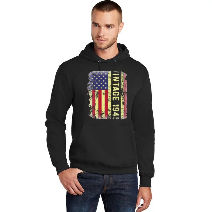 78 Year Old Gifts Vintage 1945 American Flag 78th Birthday Tall Hoodie