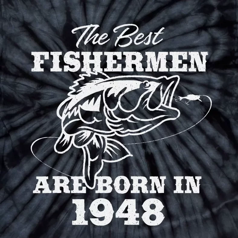 75 Year Old Fisherman Fishing 1948 75th Birthday Tie-Dye T-Shirt