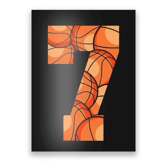 7 Years Old 7th Birthday Basketball Gift For Party Poster