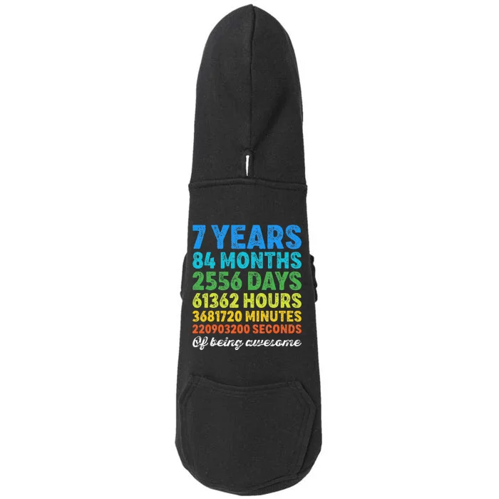 7 Years Old 7th Birthday Vintage Retro Countdown Doggie 3-End Fleece Hoodie