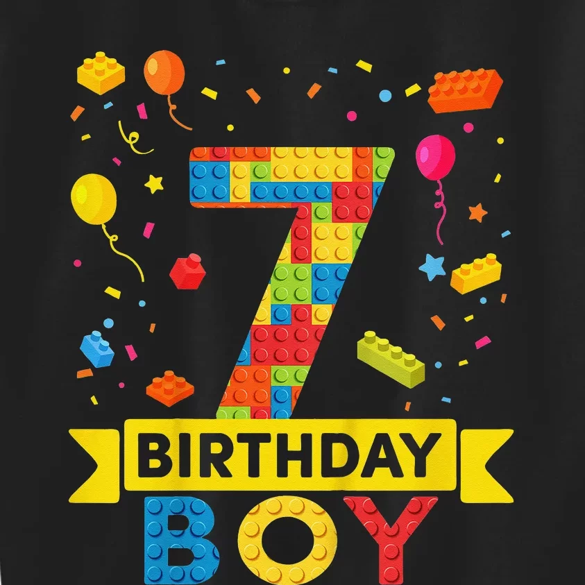 7 Year Old Building Blocks 7th Birthday Kids Sweatshirt