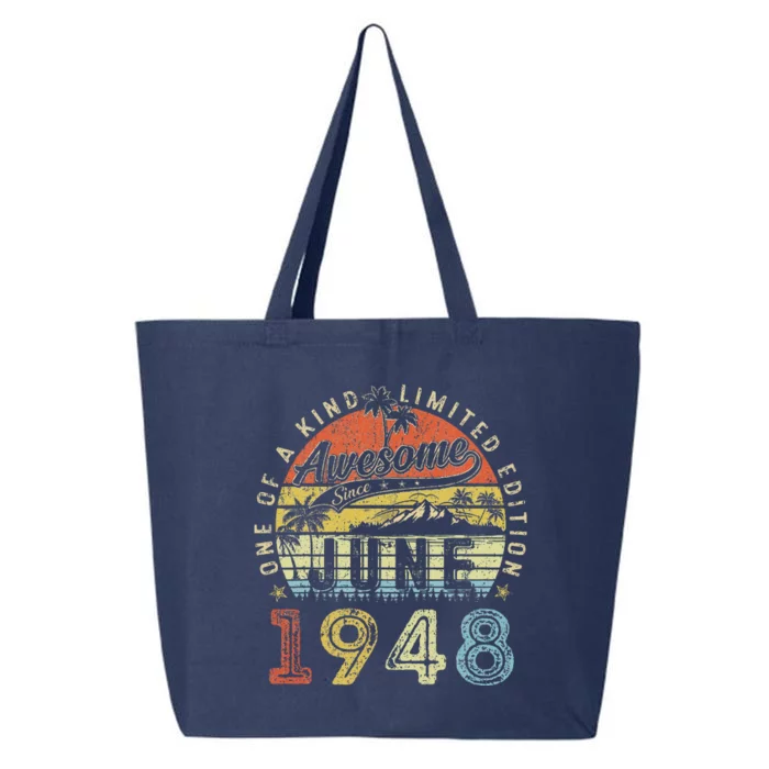 75 Year Old Awesome Since June 1948 75th Birthday 25L Jumbo Tote