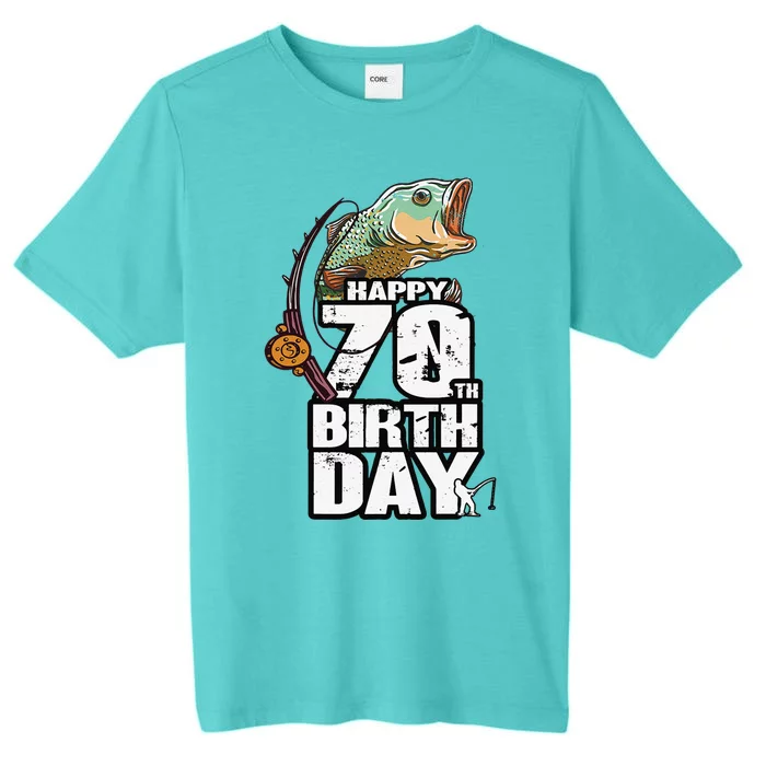 70 Years Old Fishing Fisherman Angler 70th Birthday ChromaSoft Performance T-Shirt