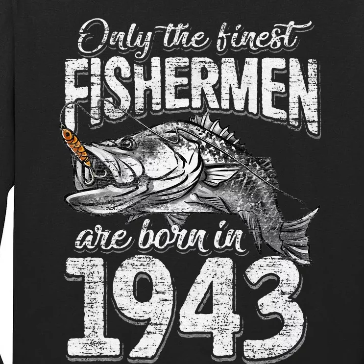 78 Years Old Fisherman Born In 1943 Fisherman 78th Birthday Tall Long Sleeve T-Shirt