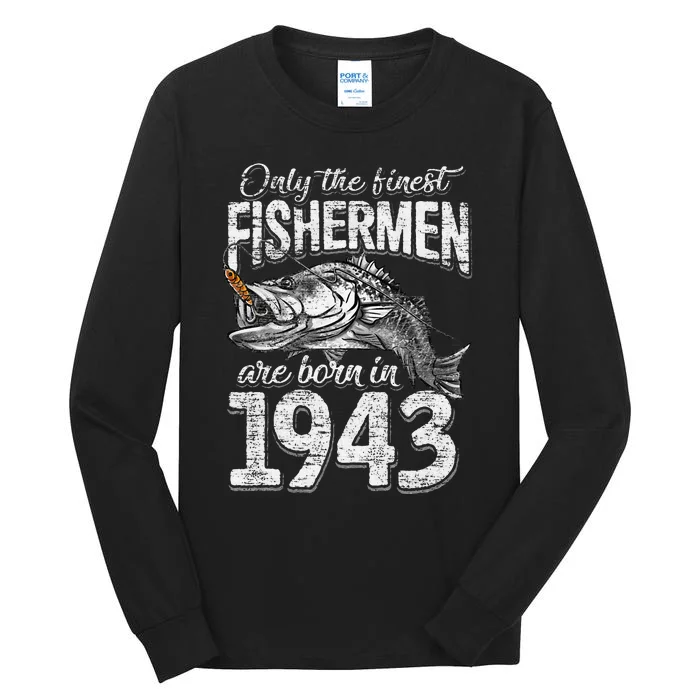 78 Years Old Fisherman Born In 1943 Fisherman 78th Birthday Tall Long Sleeve T-Shirt