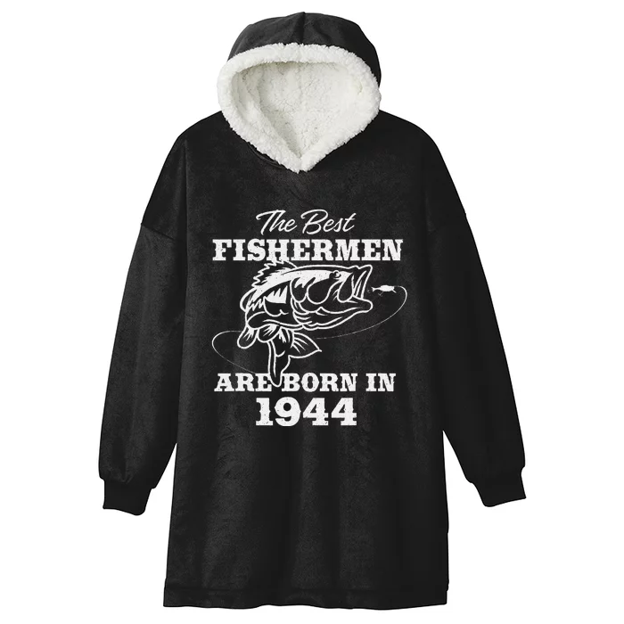 79 Year Old Fisherman Fishing 1944 79th Birthday Gift Hooded Wearable Blanket