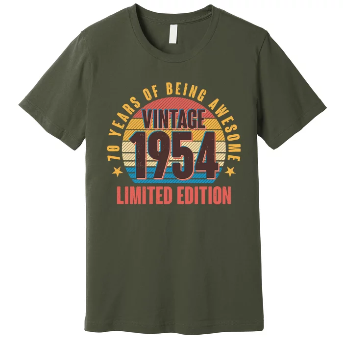 70 Years Of Being Awesome 1954 Limited Edition Vintage Retro Premium T-Shirt