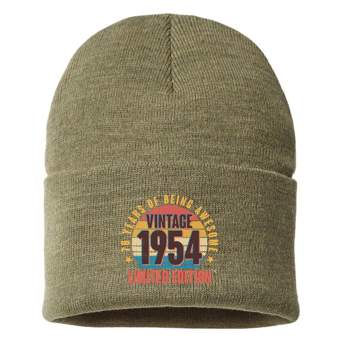 70 Years Of Being Awesome 1954 Limited Edition Vintage Retro Sustainable Knit Beanie