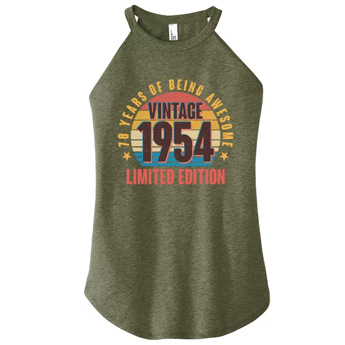 70 Years Of Being Awesome 1954 Limited Edition Vintage Retro Women’s Perfect Tri Rocker Tank