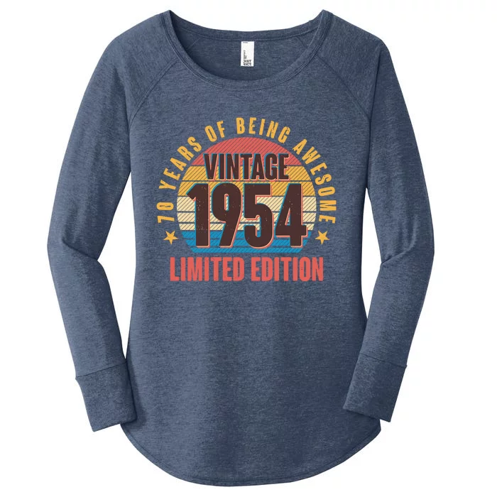 70 Years Of Being Awesome 1954 Limited Edition Vintage Retro Women's Perfect Tri Tunic Long Sleeve Shirt