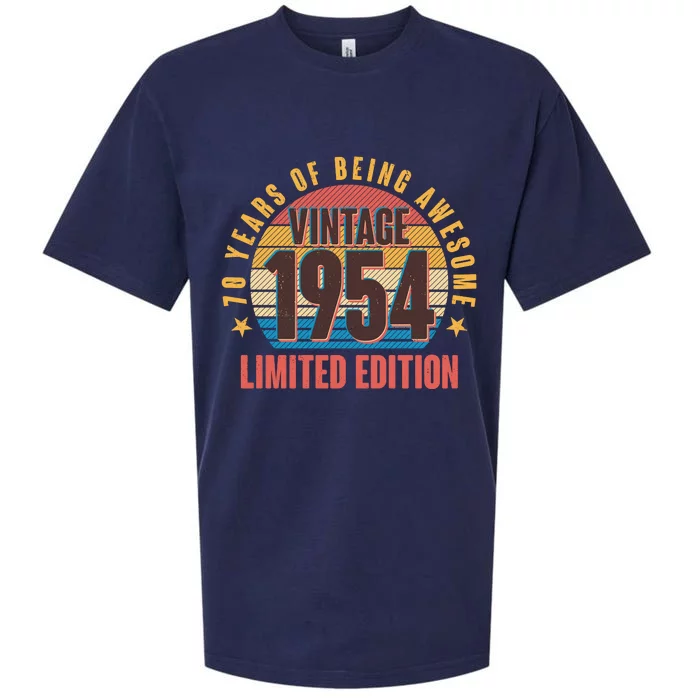 70 Years Of Being Awesome 1954 Limited Edition Vintage Retro Sueded Cloud Jersey T-Shirt