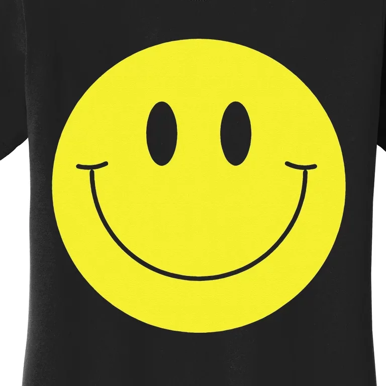 70s Yellow Smile Face Cute Happy Peace Smiling Face Women's T-Shirt