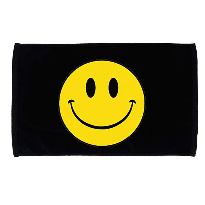 70s Yellow Smile Face Cute Happy Peace Smiling Face Microfiber Hand Towel