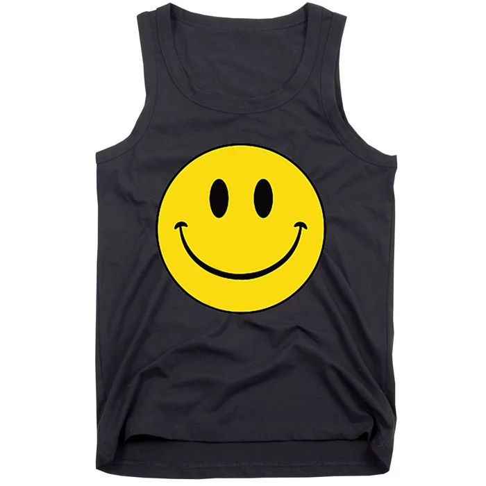 70s Yellow Smile Face Cute Happy Peace Smiling Face Tank Top