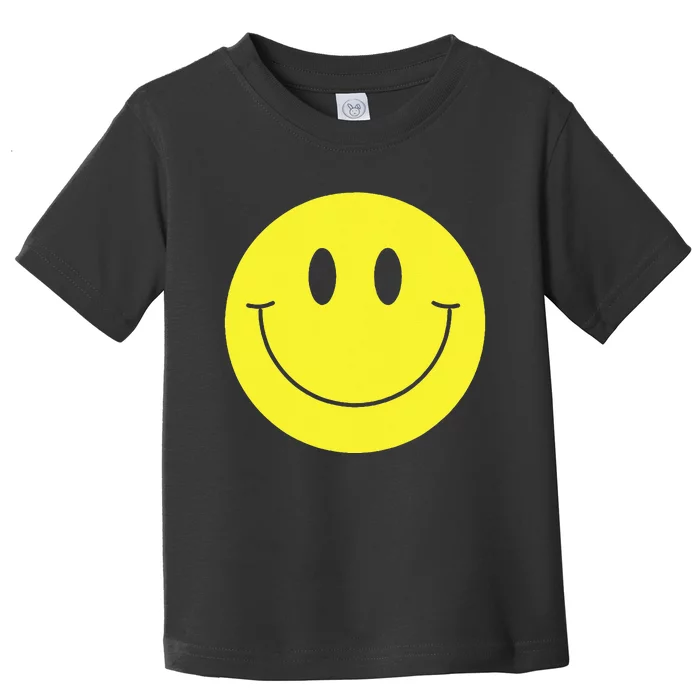 70s Yellow Smile Face Cute Happy Peace Smiling Face Toddler T-Shirt