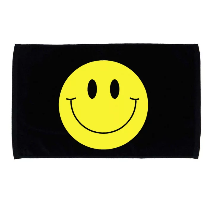 70s Yellow Smile Face Cute Happy Peace Smiling Face Microfiber Hand Towel