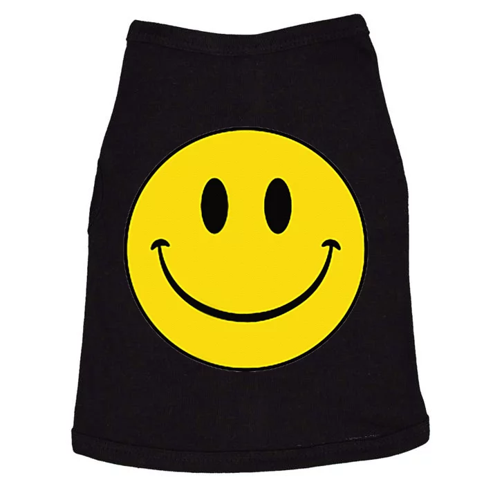 70s Yellow Smile Face Cute Happy Peace Smiling Face Doggie Tank