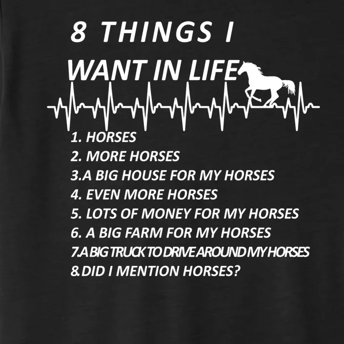 8 Things I Want In Life Horses Funny ChromaSoft Performance T-Shirt