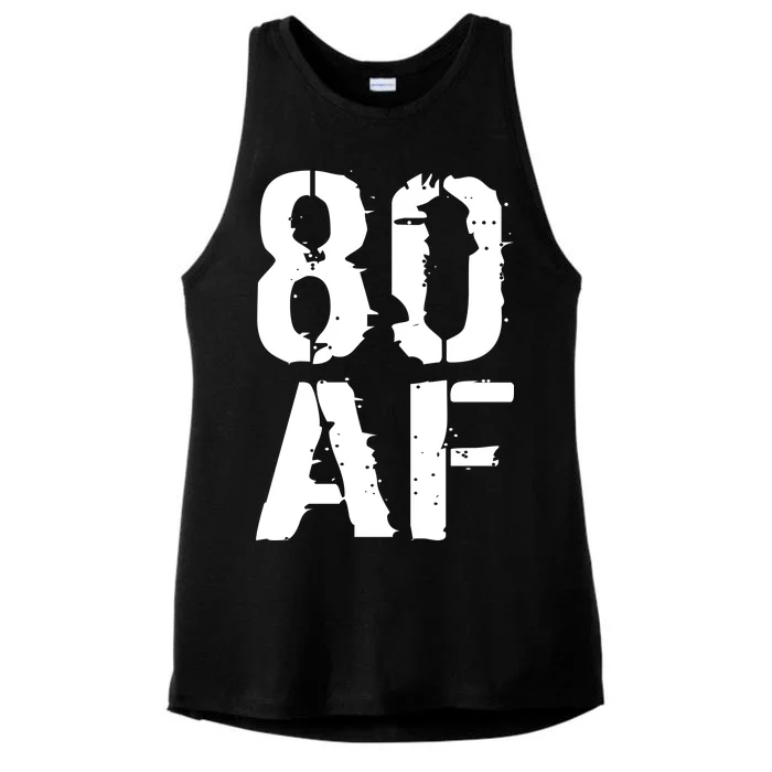 80 AF 80th Birthday Ladies Tri-Blend Wicking Tank