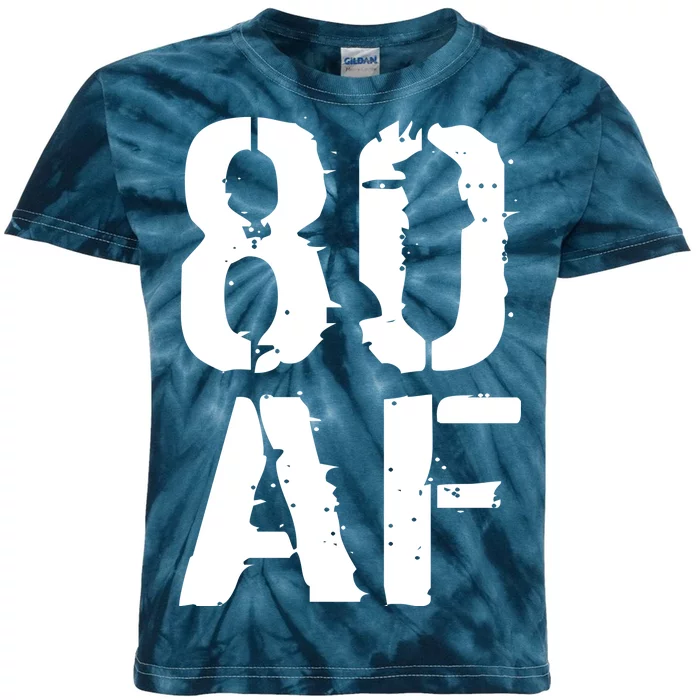 80 AF 80th Birthday Kids Tie-Dye T-Shirt