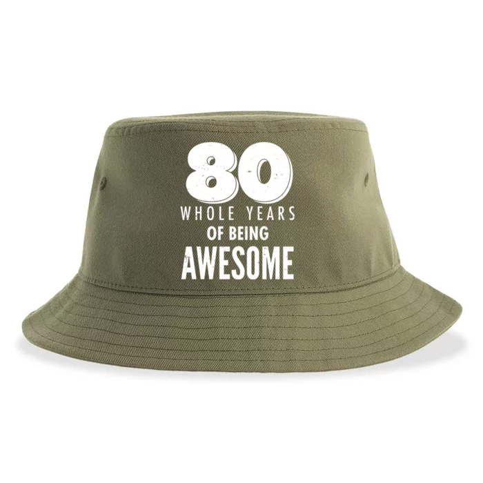 80 Whole Years Of Being Awesome Birthday Sustainable Bucket Hat