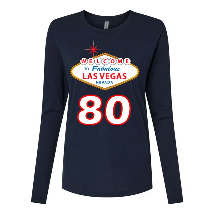 80 Years Old In Vegas - 80th Birthday Womens Cotton Relaxed Long Sleeve T-Shirt